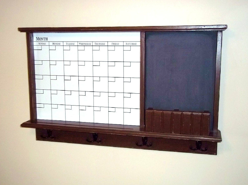 Dry Erase Calender and Chalkboard, furniture ,message board. key hooks , shelf, shabby and chic