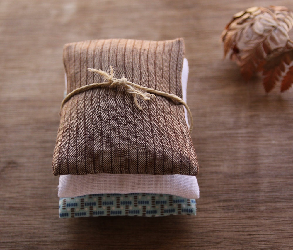 Lavender Sachet Set of 3, Woodland Brown Green