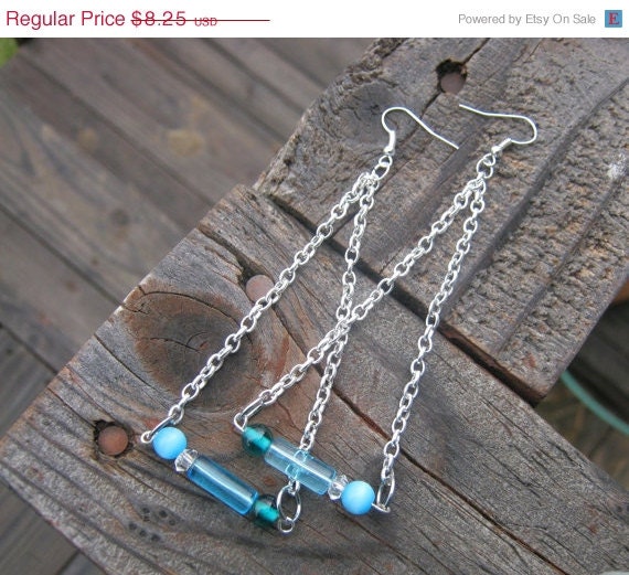 ON SALE Dramatic Beaded Chain Earrings