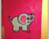 Ellie-fancy 11x14 staple back canvas acrylic painting