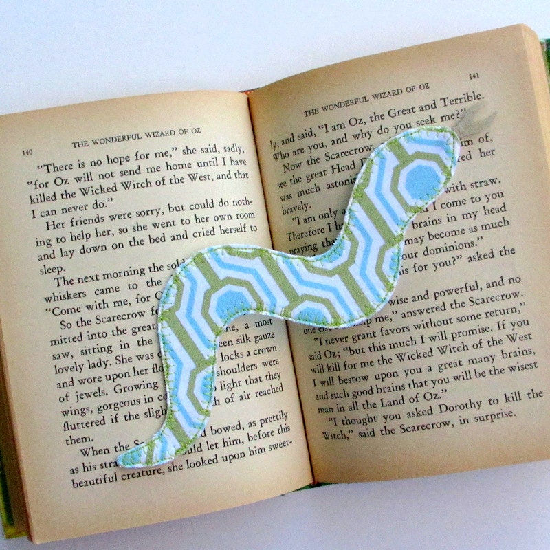 Childrens Bookmark, Snake, Blue Geometric Bookmark