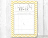 Bridal Shower Bingo Game. Print-it-Yourself Yellow & Gray Chevron Bridal Shower or Baby Shower Bingo Il_170x135