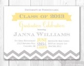 Graduation Invitation. Modern Chevron Graduation Invitation. DIY Printable Graduation Party Invite. Il_170x135