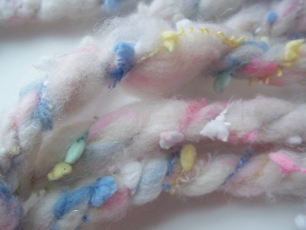 Conversation Hearts - handspun handfasting cord  - ritual cord - cingulum  - love magic romance affection - White Pink Blue Lariat Accessory