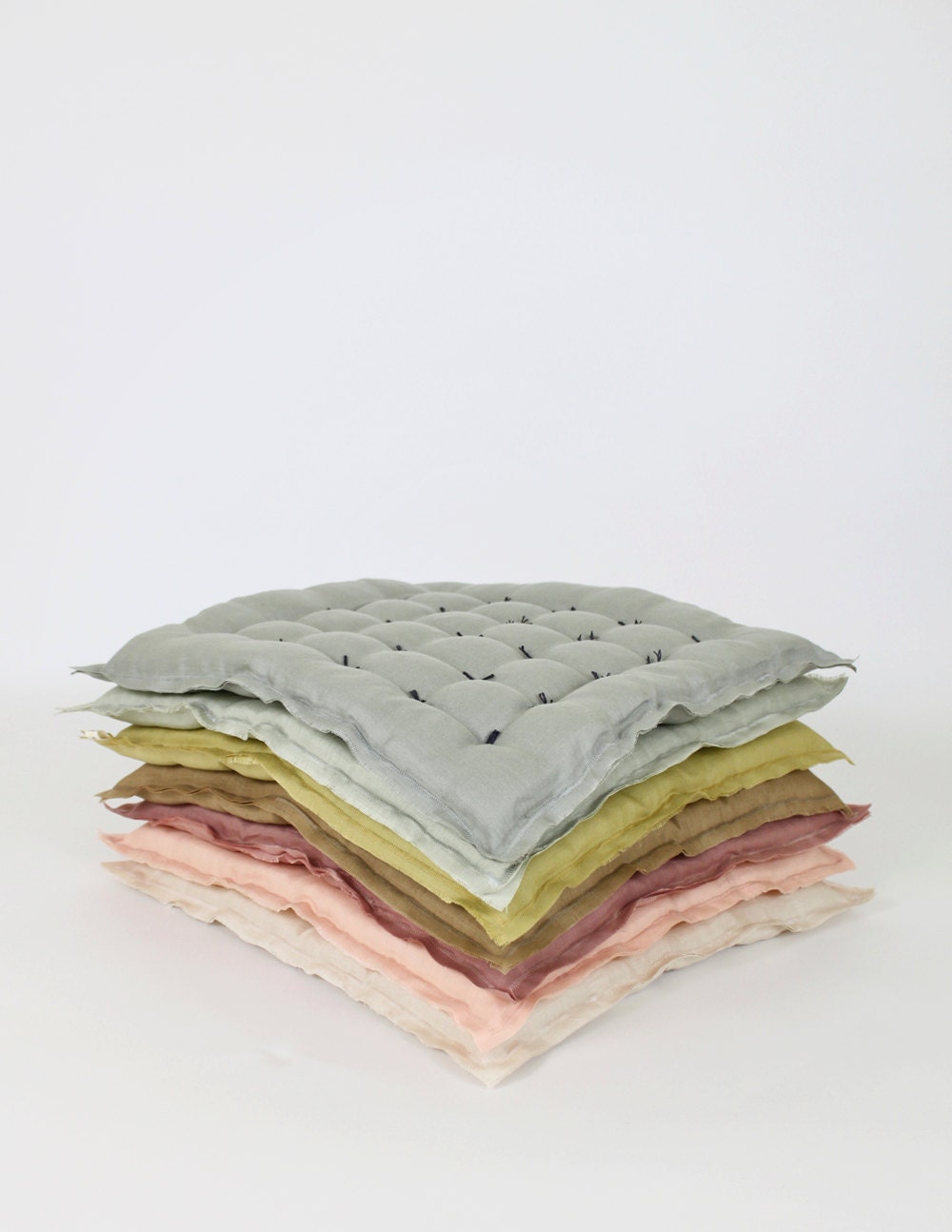 Linen Handtack Cushion - variety of colors