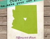 Wedding Love Any State or Country Customizable 8x10 Art Print