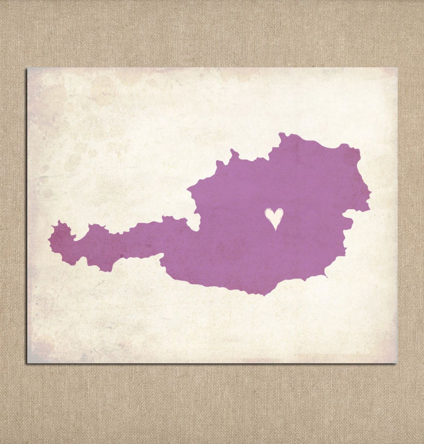 Austria Love Country Customizable Art Print