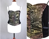 SALE -- Vintage Iridescent Ruched Velvet Blouse