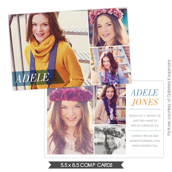 INSTANT DOWLOAD - Modeling Comp Card Photoshop templates - E752