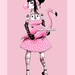 Rockabilly  Flamingo Pinup Art Print by Marcus Jones 11.5" x 8" approx