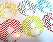 Chevron Multi colored Drink Labels For Martinis Wine Champagne or magarita Glasses 'This Drink Belongs To'