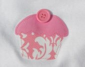 Pink Cupcake Onesie - Appliqued Onesie - 24 month size - ready to ship - gifts under 15