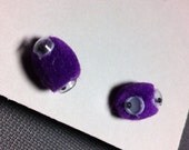 Purple Earrings: Messed Up Monster Earrings in Purple