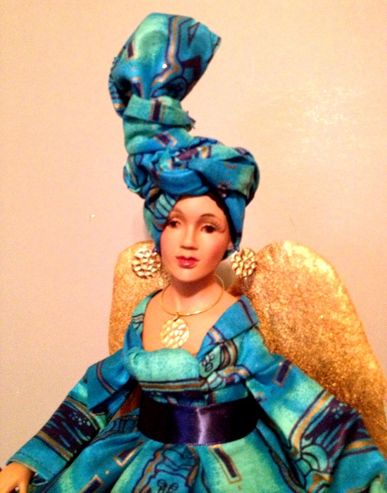 African American Angel Black Handcrafted Angel Doll Black Doll Free Personalization