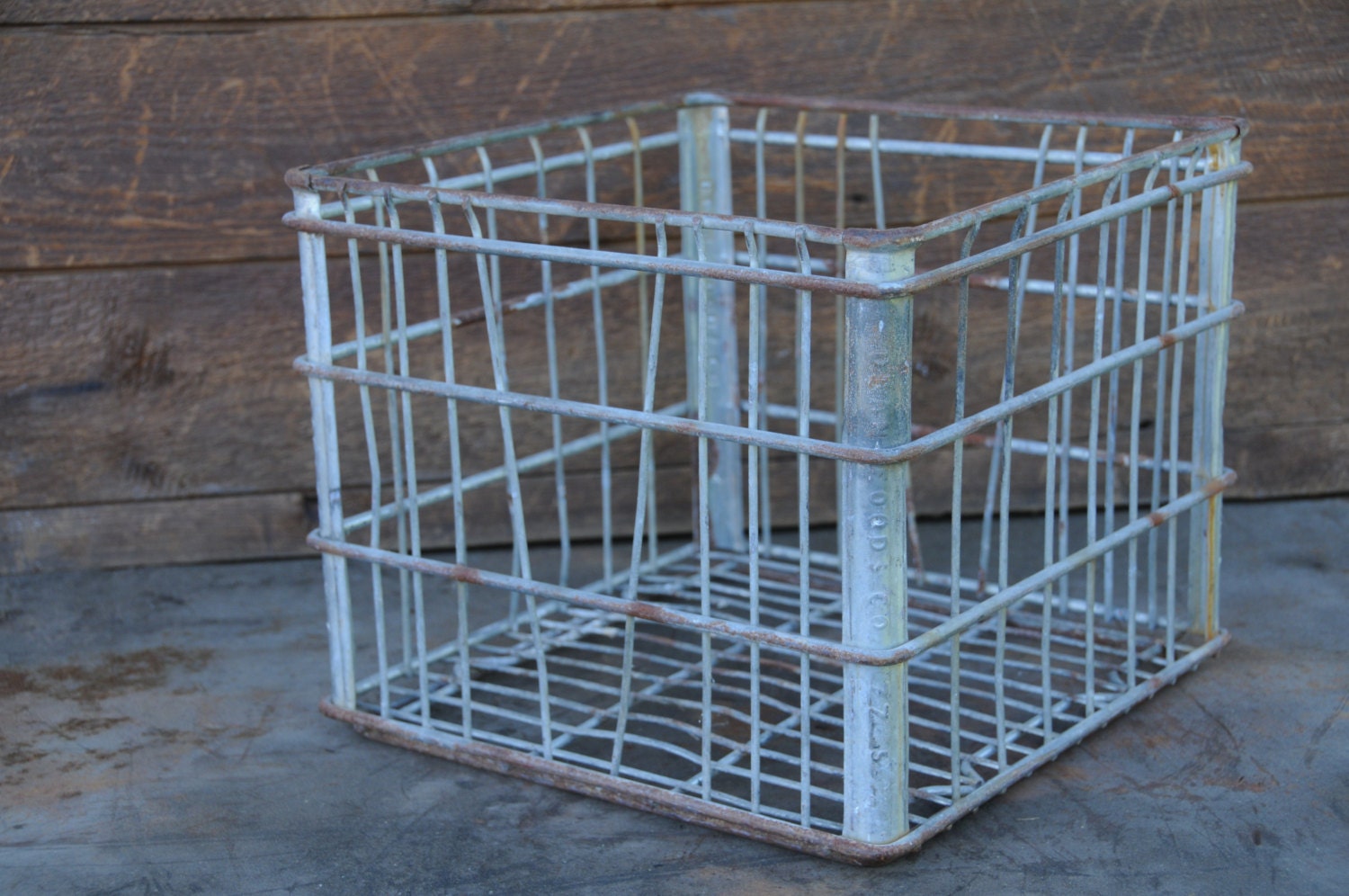 Wire Milk Crate Deans Dairy Metal Milk Crate 1977 Milk Delivery Crate Box