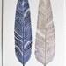 Patterned Feather Painting - Watercolor Art - Large Archival Print - 11x14 Amethyst Feathers