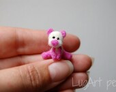 Sweet needle felted bear (white and pink)