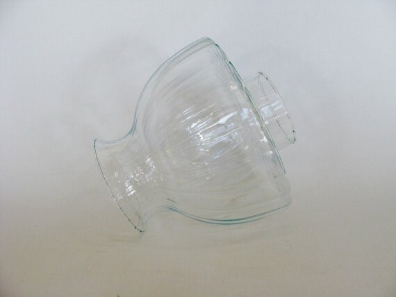 Clear Swirled Glass Oil Lamp Shade, Light Fixture Swirl Pattern, Lighting Decor, Lamp Shade Replacement