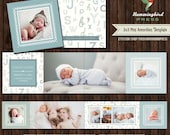 INSTANT Download - PSD Earthtone Mini Accordion Template 3x3 - A13