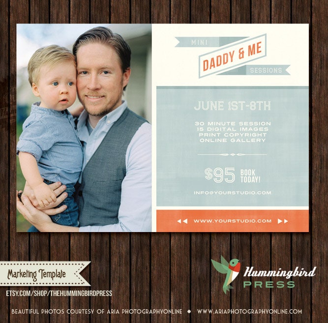 INSTANT Download - Daddy and Me Mini Session Marketing Template / Board - E23