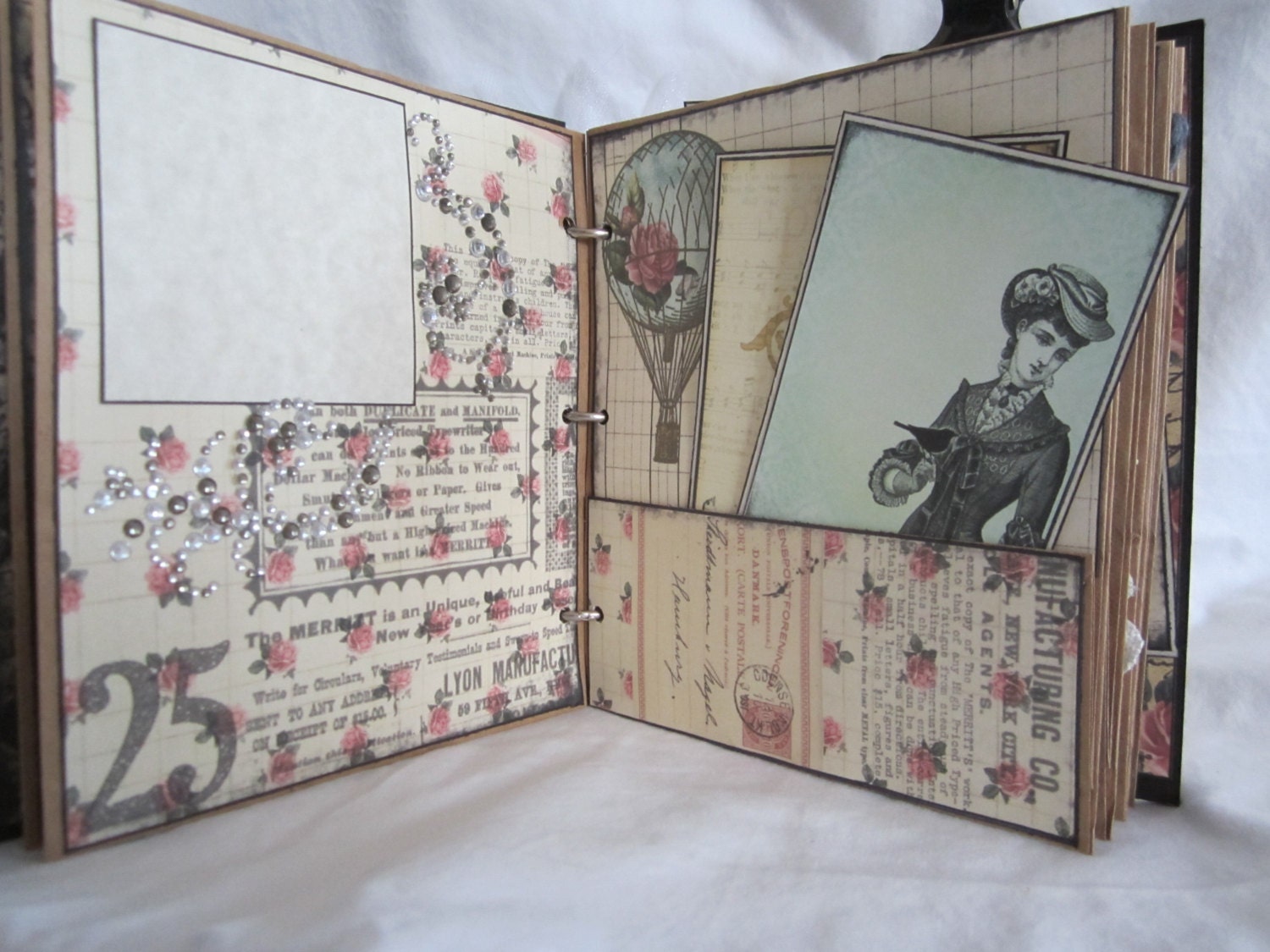 Vintage Scrapbook Album, Smash Book, Junk Journal, Mixed Media Art Journal, Photo Album by Island Lilly Designs