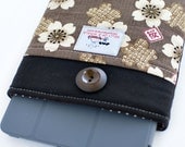 eReader Mini iPad Kindle Fire and Kindle Fire HD Sleeve Cherry Blossoms in OLIVE GREEN