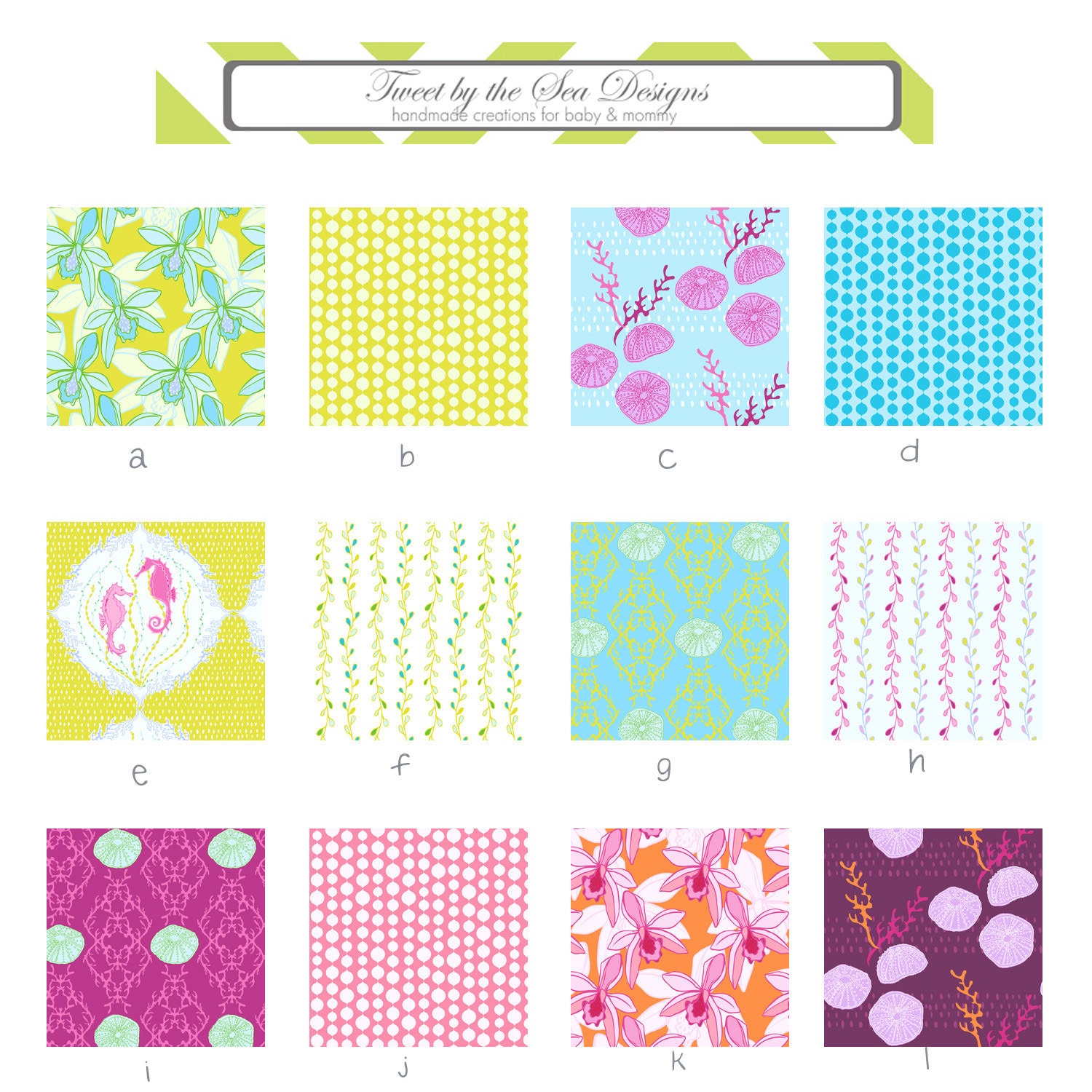 Complete Custom Nursery Set (Bumper Pads, Sheet, Crib Skirt, Stroller Blanket, & Changing Pad Cover in Full Moon Lagoon)