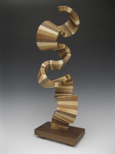 Modern wood abstract sculpture