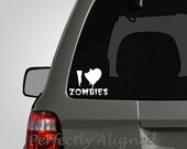 I Heart Zombies Vinyl Car Decal - Macbook Decal - Laptop Decal etc...