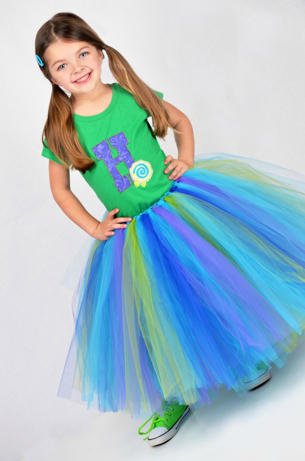 Toddler Long TUTU - 2T 3T 4T - Long Tutu Skirt - Aqua Tutu - PEACOCK - Wedding - Ballet - Photo Shoot - Flower Girl - Bridesmaid