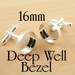 6 ct. 16mm Deep CUFF LiNK- Shiny Silver, Makes 3 Pair of Cufflinks - Great with Resin - Glass not included.