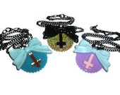 Inverted Cross Necklace, Pastel Goth, Kawaii Grunge Cute Necklace, Choice of 3