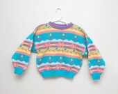 Vintage 1980s pastel girl's sweater