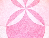 Shabby Chic Table Topper Runner Centerpiece Quilt in Pink and White