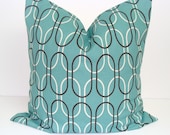 TEAL PILLOWS.DISCONTINUED Fabric.16x16 inch.Decorator Pillow Cover.Printed Fabric Front and Back.Diamonds.Cushion.Cm.Home Decor