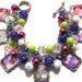 Swirly Tree Altered Art Fashion Charm Bracelet Glass Beads Green Pink Blue
