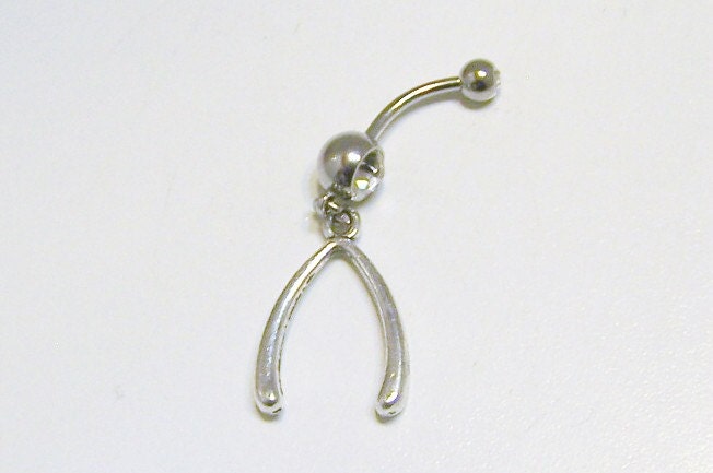 Wish, Bone, Charm, Crystal, Clear, Double, Gem, Belly, Button, Piercing