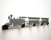 six hook hanger -old train -gray