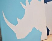 RHINOCEROS Painting on Canvas in Silhouette