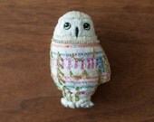 Snowy Owl Brooch - Pink