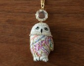 Snowy Owl necklace - Pink