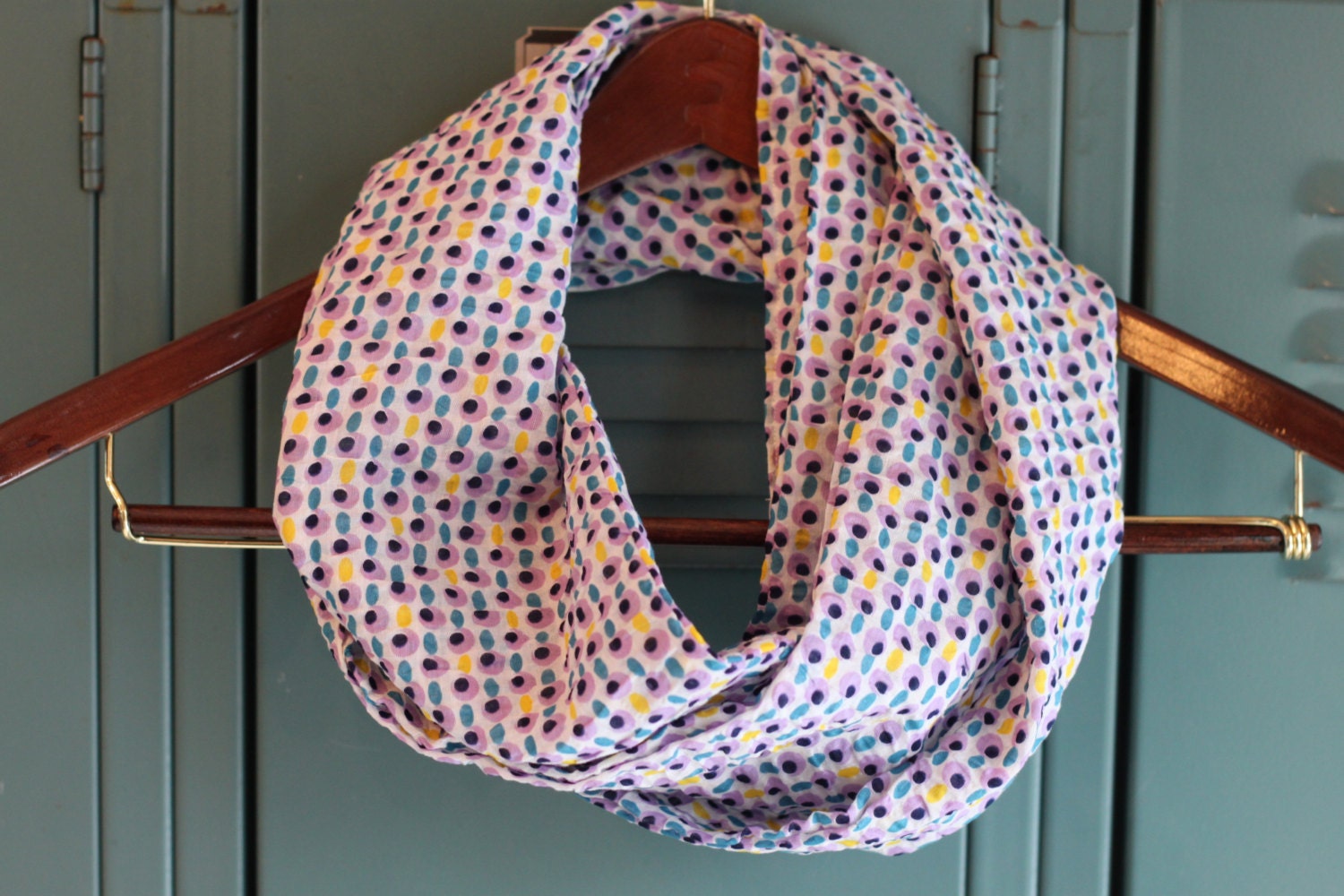 Purple, Teal & Yellow Mod Infinity Scarf