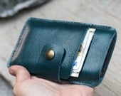 iPhone5/ Mini Teal leather iphone wallet case