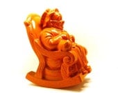vintage grandma bank, ceramics, orange home decor, kitsch, banks, granny, rocking chair, vintage accessories