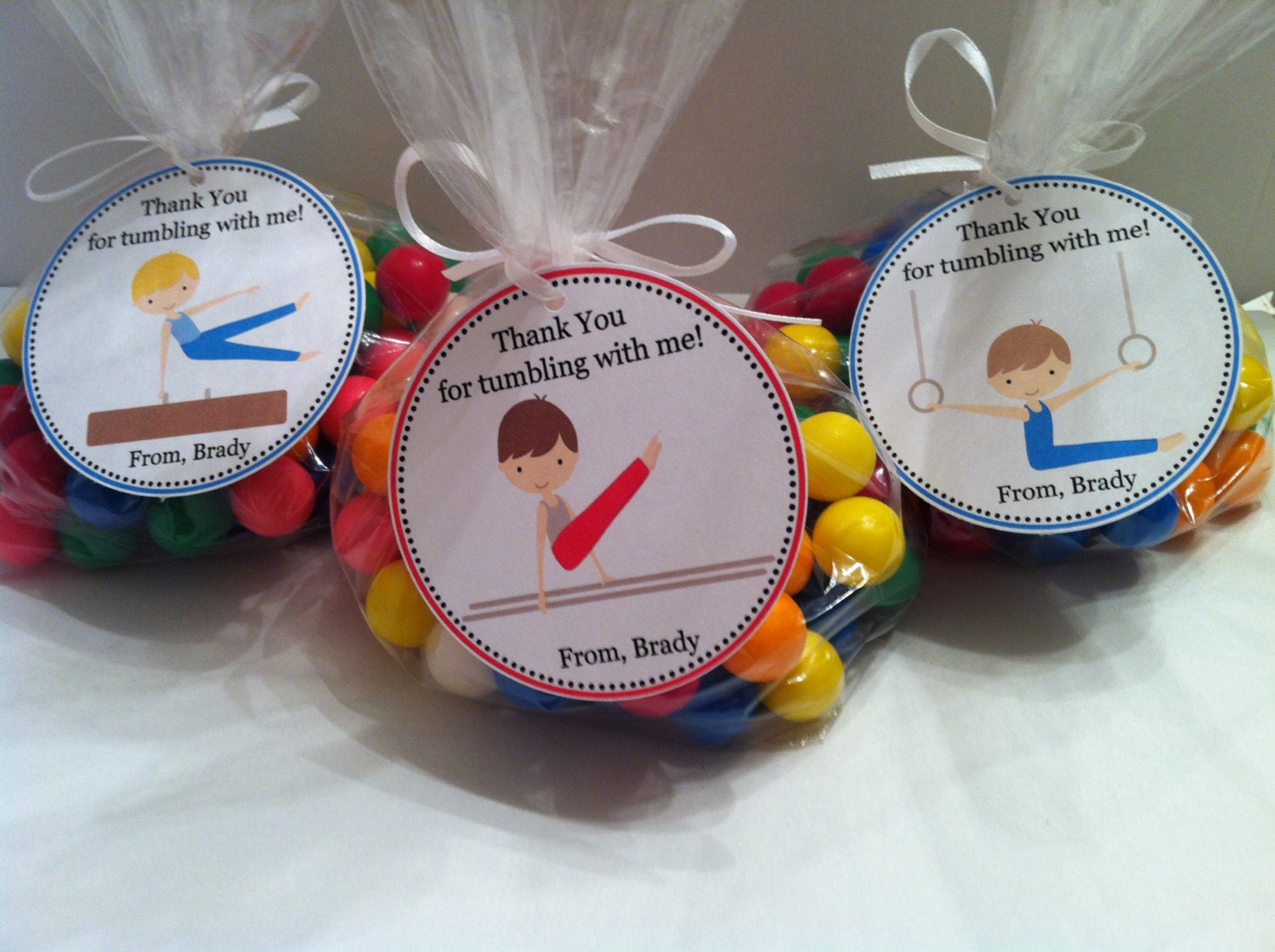 Boy Gymnastics Party Favor Bags by SweetDesignsbyRegan on Etsy