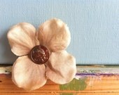 Beige Silk Flower with Coin Center