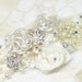 Floral Bridal Sash- Pearl bridal sash- Beaded Belt- Rhinestone Sash- Romantic Bridal Sash-Bridal belt- Wedding Sash