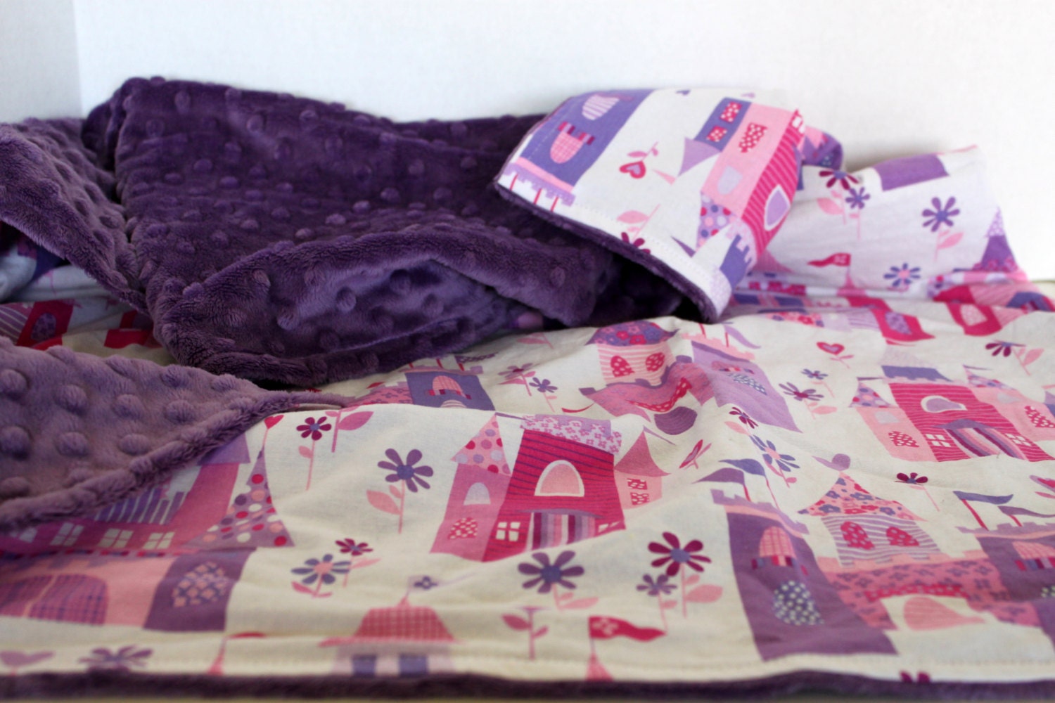 Baby Blanket, Princess Castle Baby Blanket, Minky Blanket