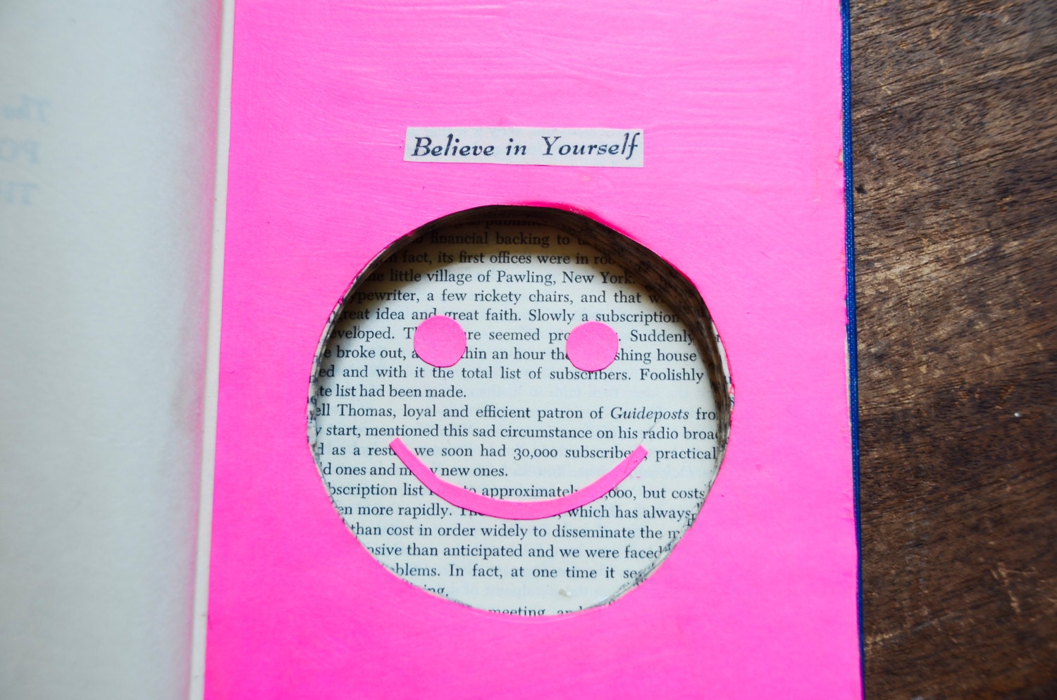 Antique Smiley Face Stash Book / Handmade / The Power Of Positive Thinking