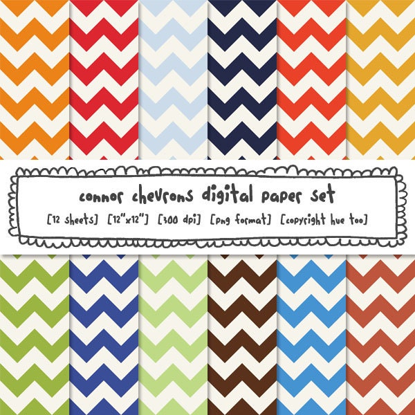 chevron digital paper, digital photography backgrounds zig zag, boys patterns orange navy blue red yellow brown, instant download - 455